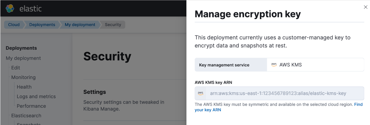 security manage encryption key