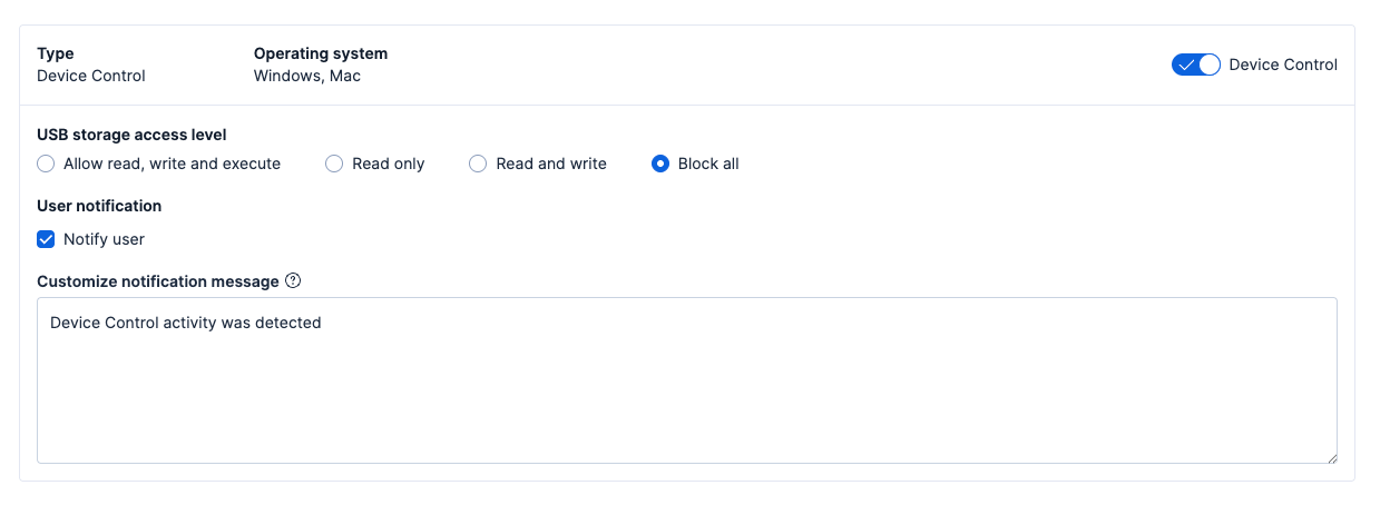 Device Control key capabilities and benefits