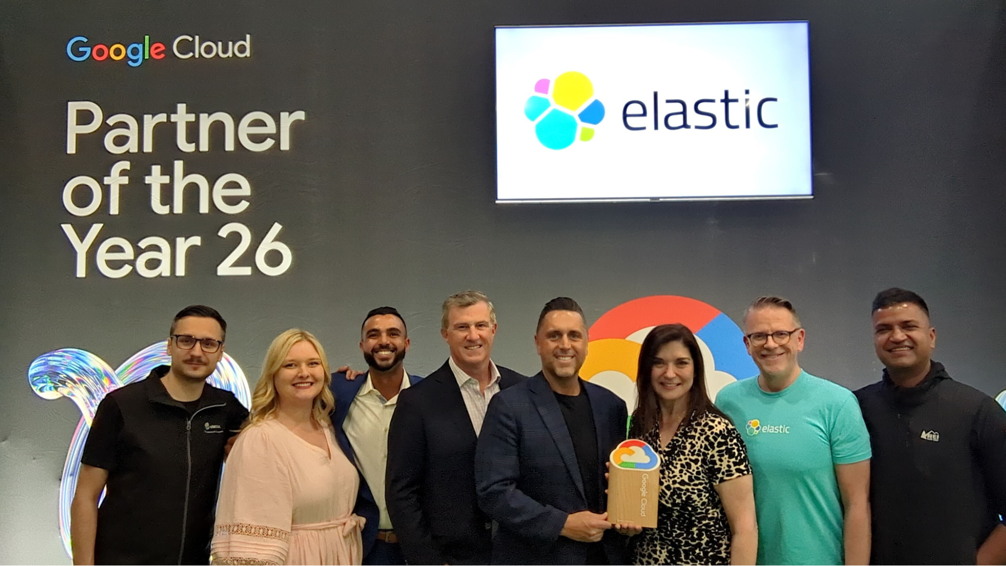 Elasticians accepting the Partner of the Year award at Google Cloud Next 2026