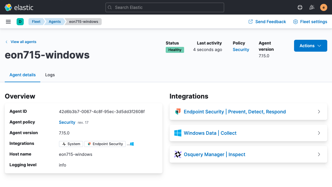 The unified host protection features of Elastic Agent in Elastic Security