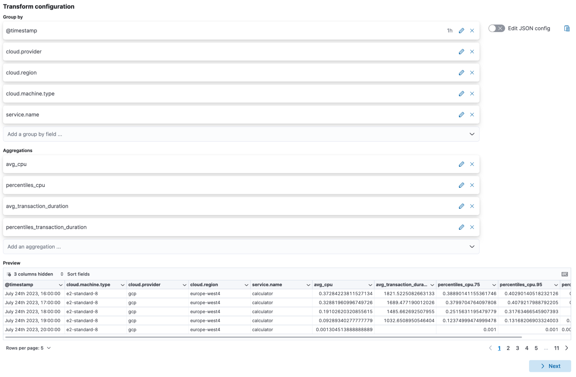 transform configuration