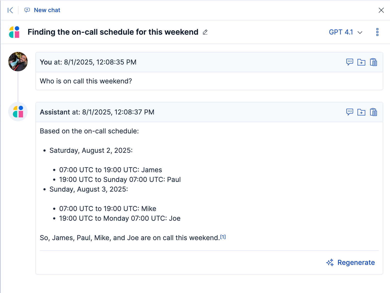 finding on-call schedule