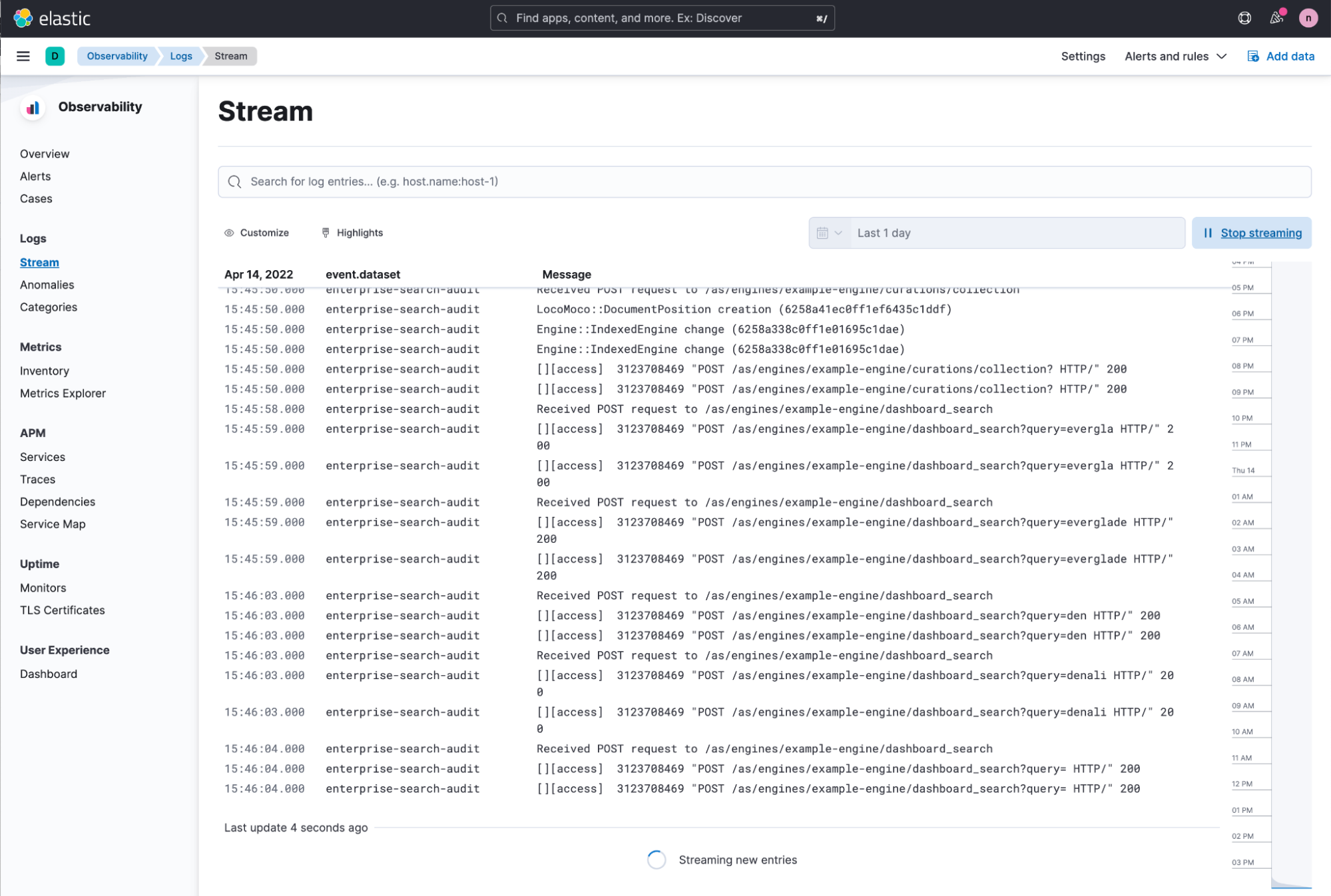 Track all of your search logs and metrics