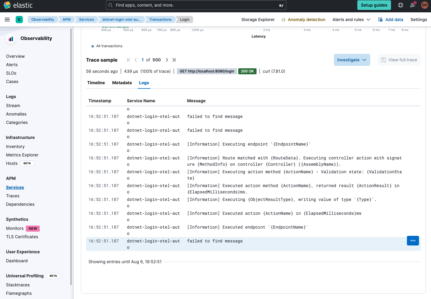 Auto instrumentation of .NET applications with OpenTelemetry