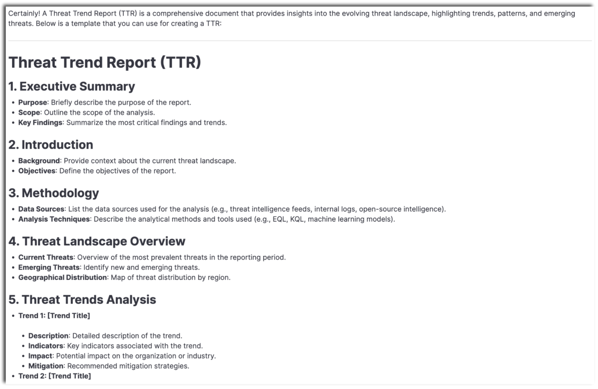 Threat Trend Report (TTR)