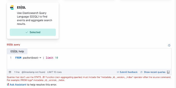Figure 8. Elastic AI Assistant helps resolve query issues