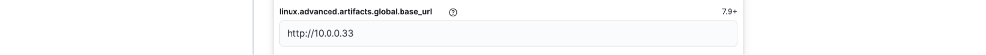 Linux advanced artifacts global base URL configuration