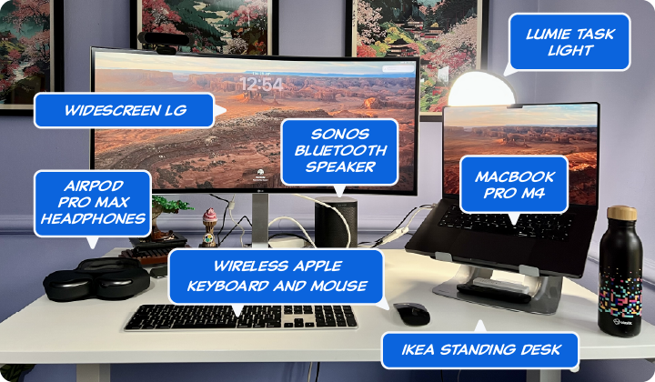 Sean Handley's desk labeled