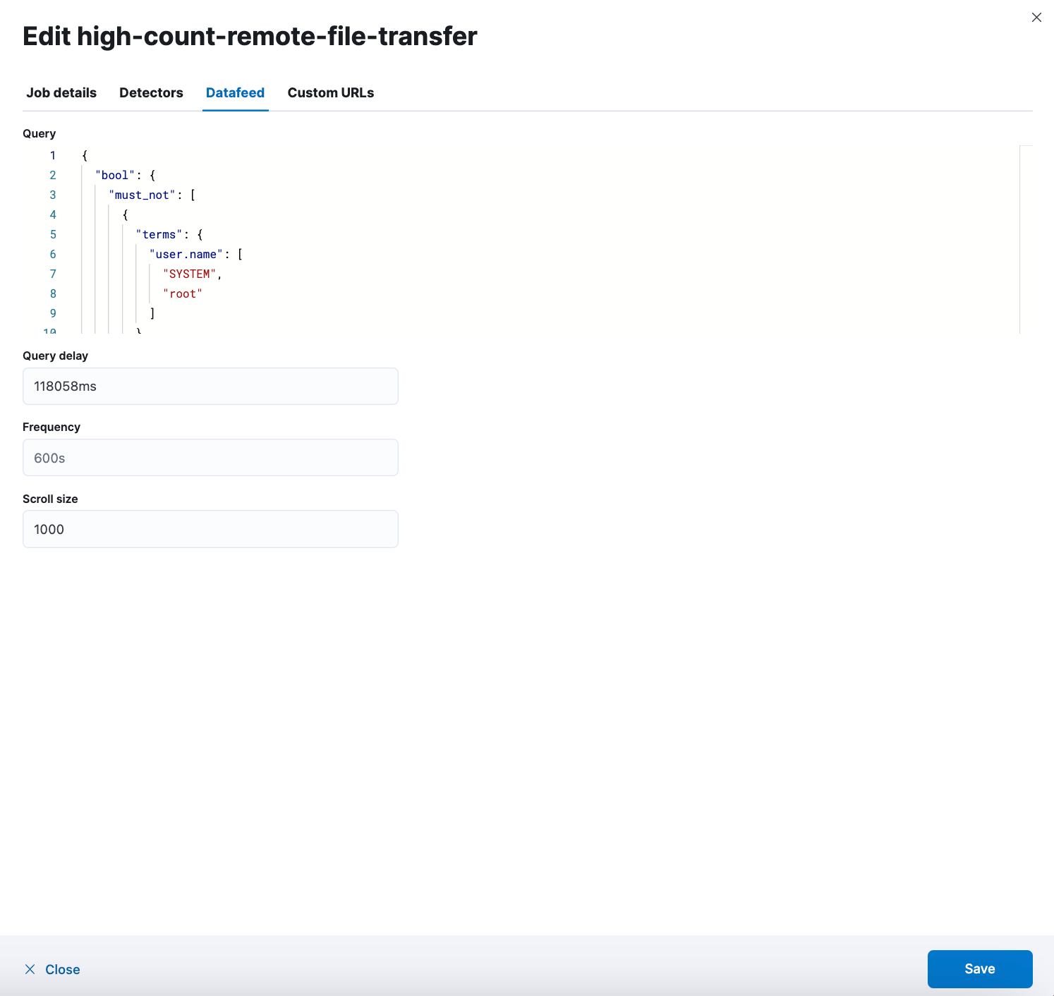 Adding custom filters to datafeed