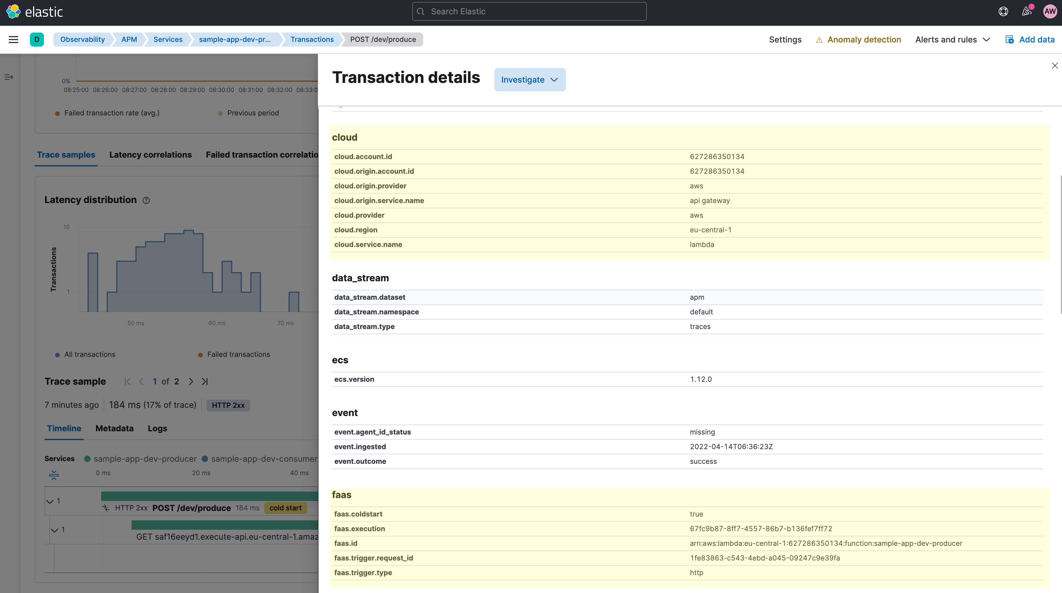 Get visibility into AWS Lambda serverless functions with Elastic