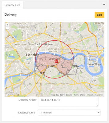 Just Eat delivery map