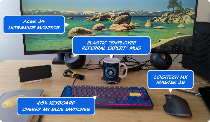 susan chang desk setup with labels