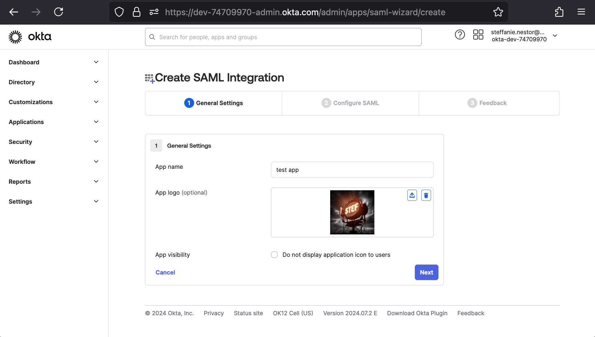 4 - create saml integration