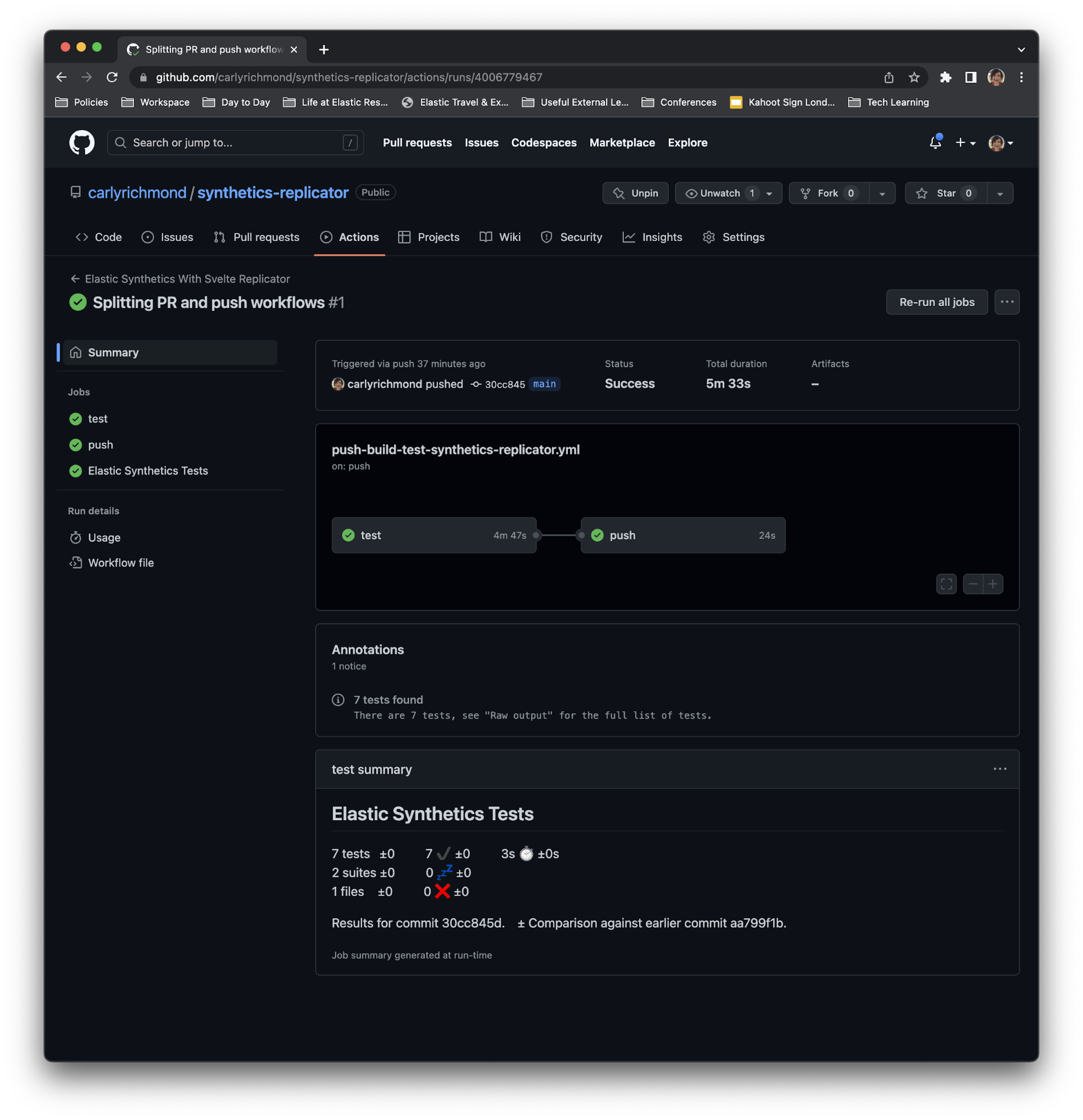 Synthetics Test Settings