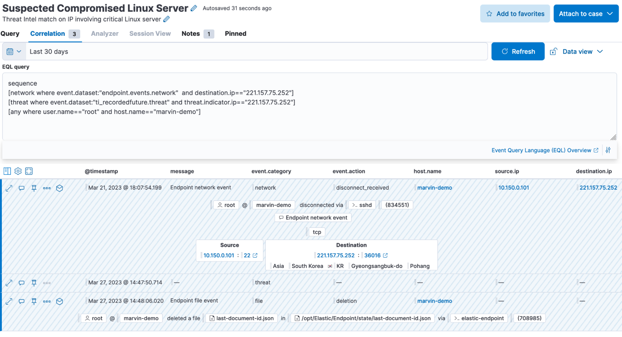 Using Timeline for data and threat intelligence driven hunts 