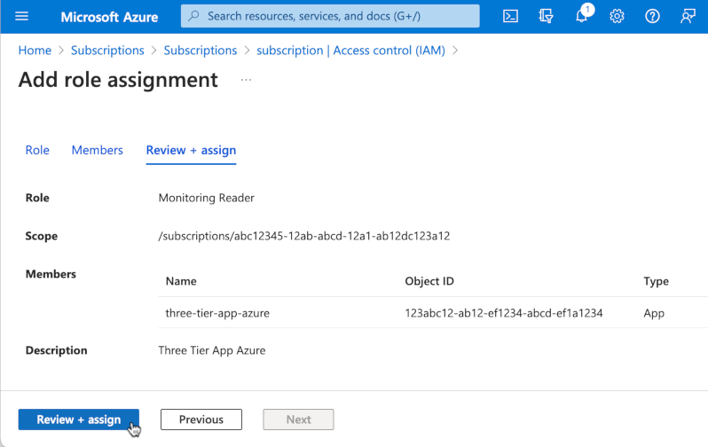 add role assignment review assign