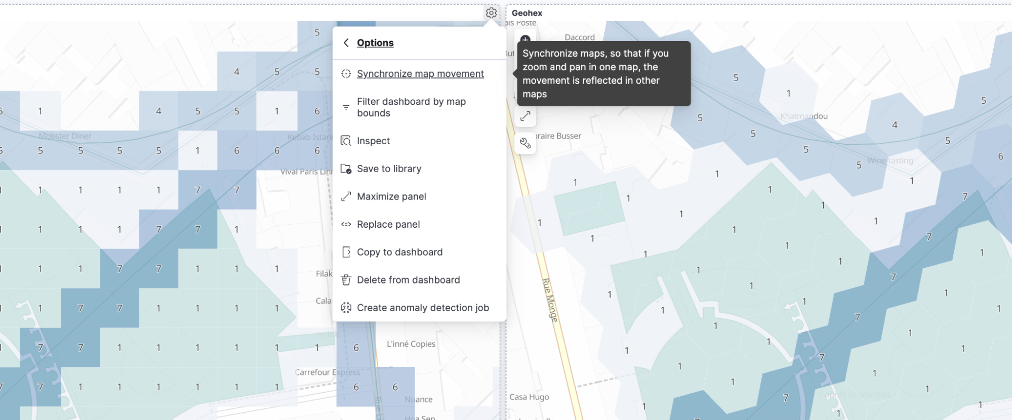 synchronize map movement option