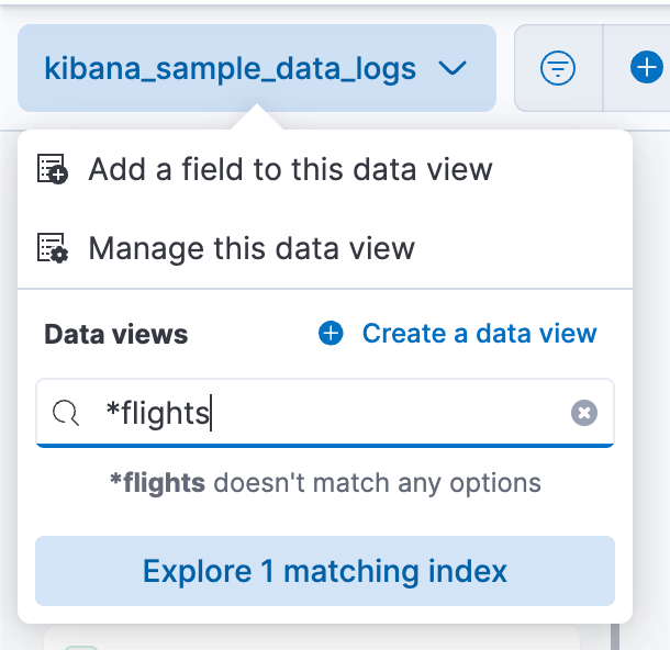 Creating an ad-hoc data view via the data view menu