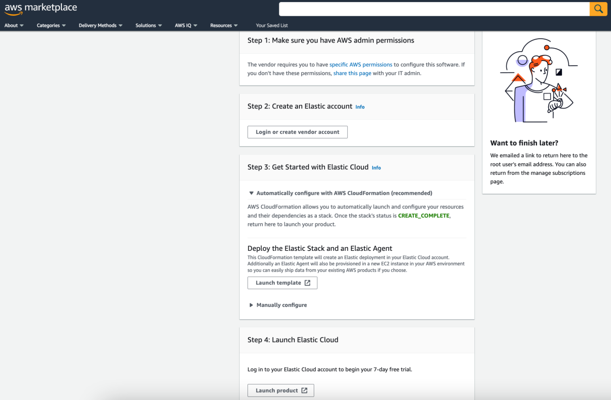 Get started with Elastic on AWS Marketplace