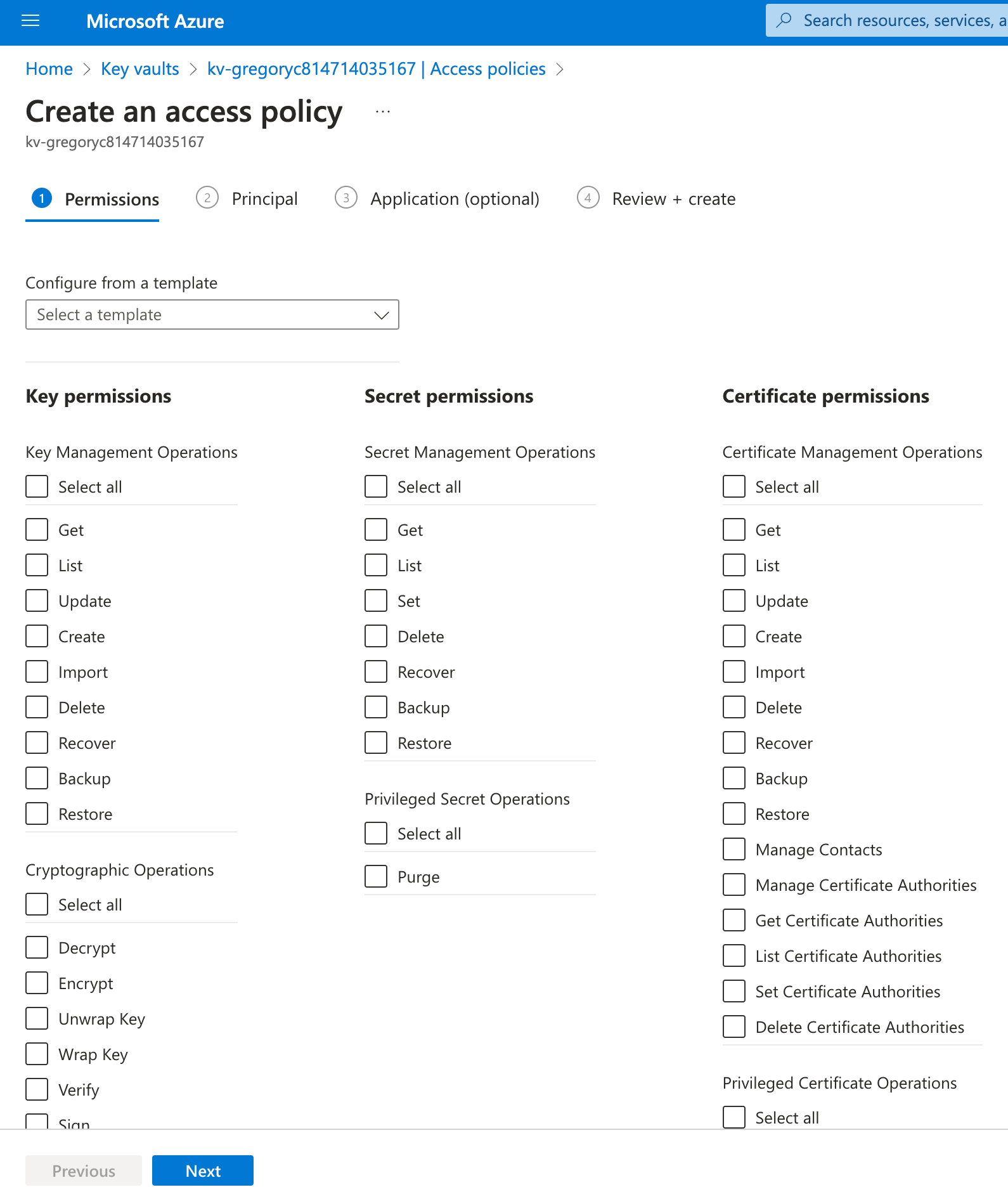 Create Access Policy