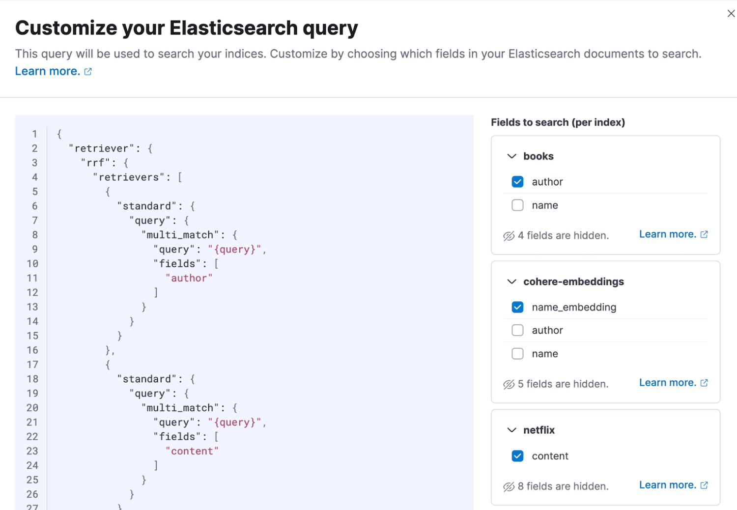 customize elasticsearch query