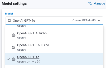 model settings