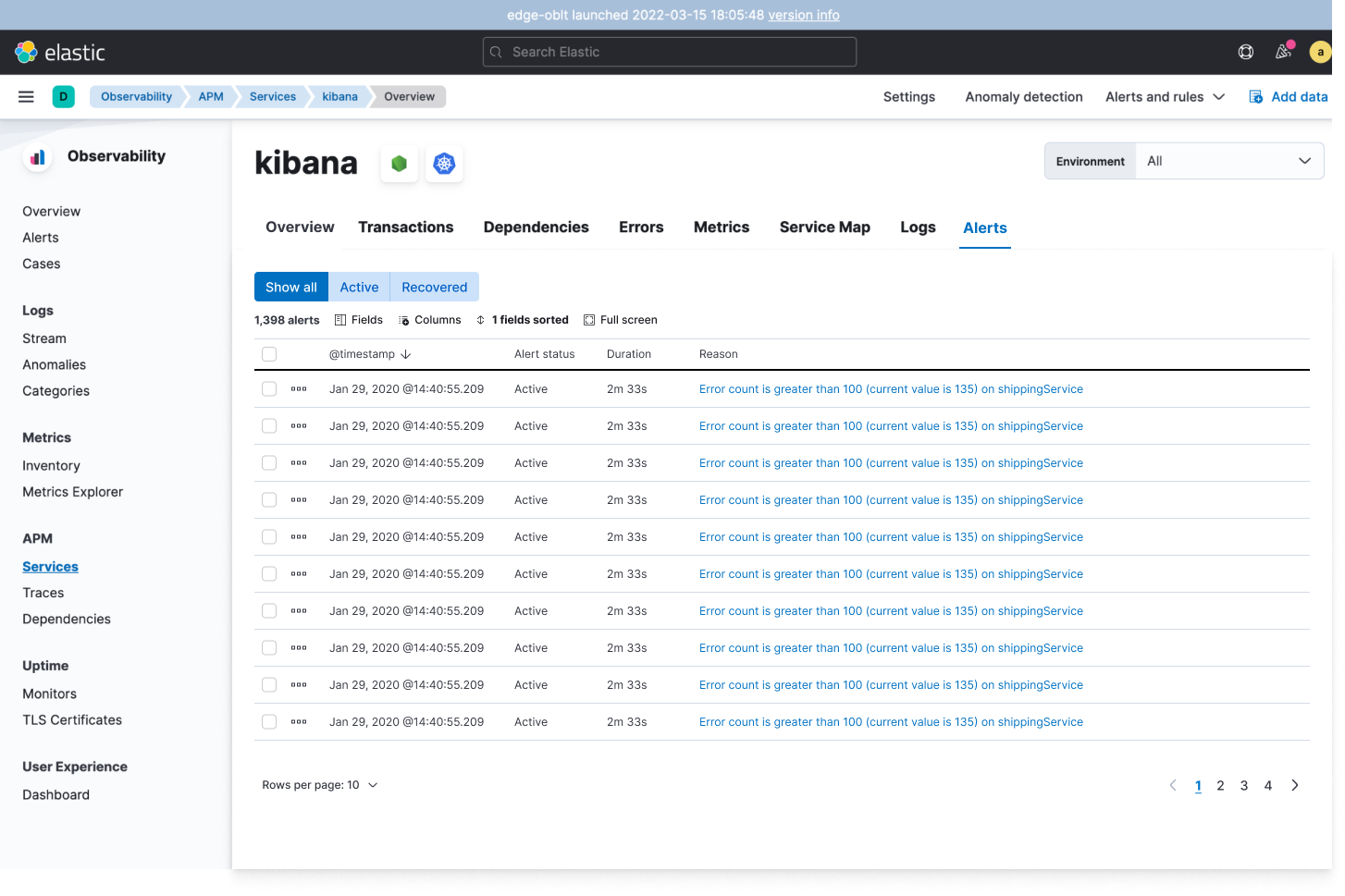 observability kibana