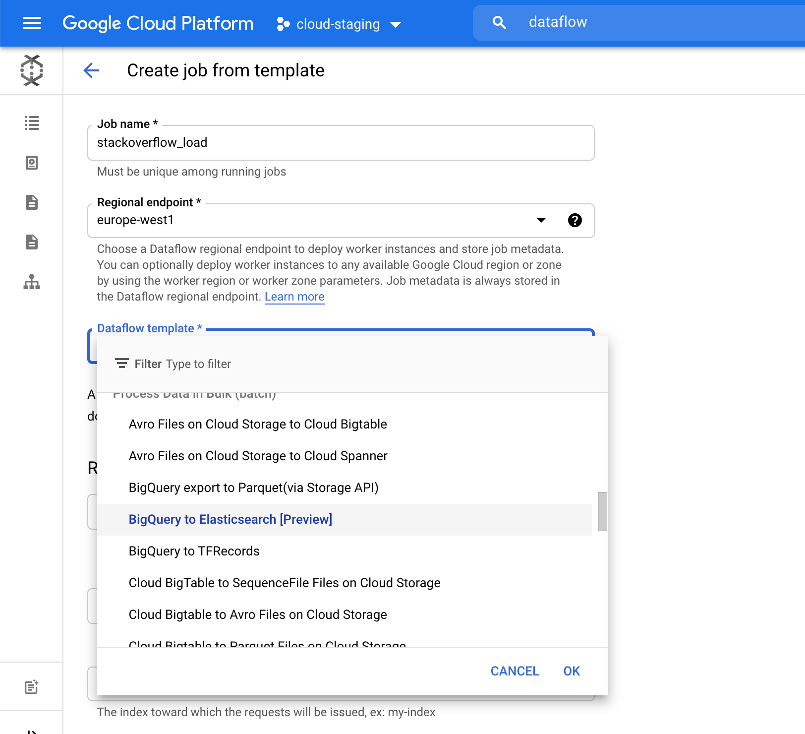 cloud-staging de Google Cloud Platform