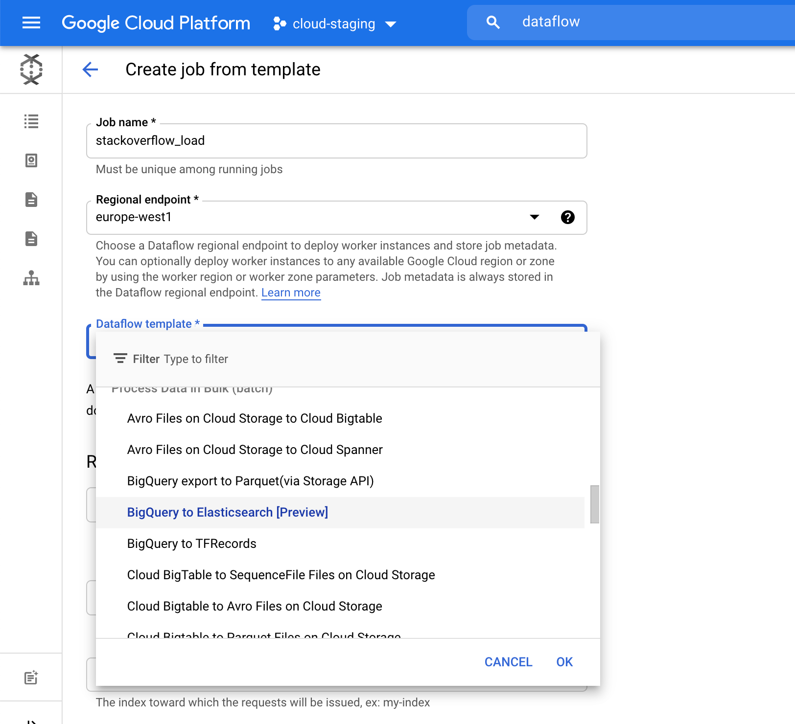 Google Cloud Platform cloud-staging