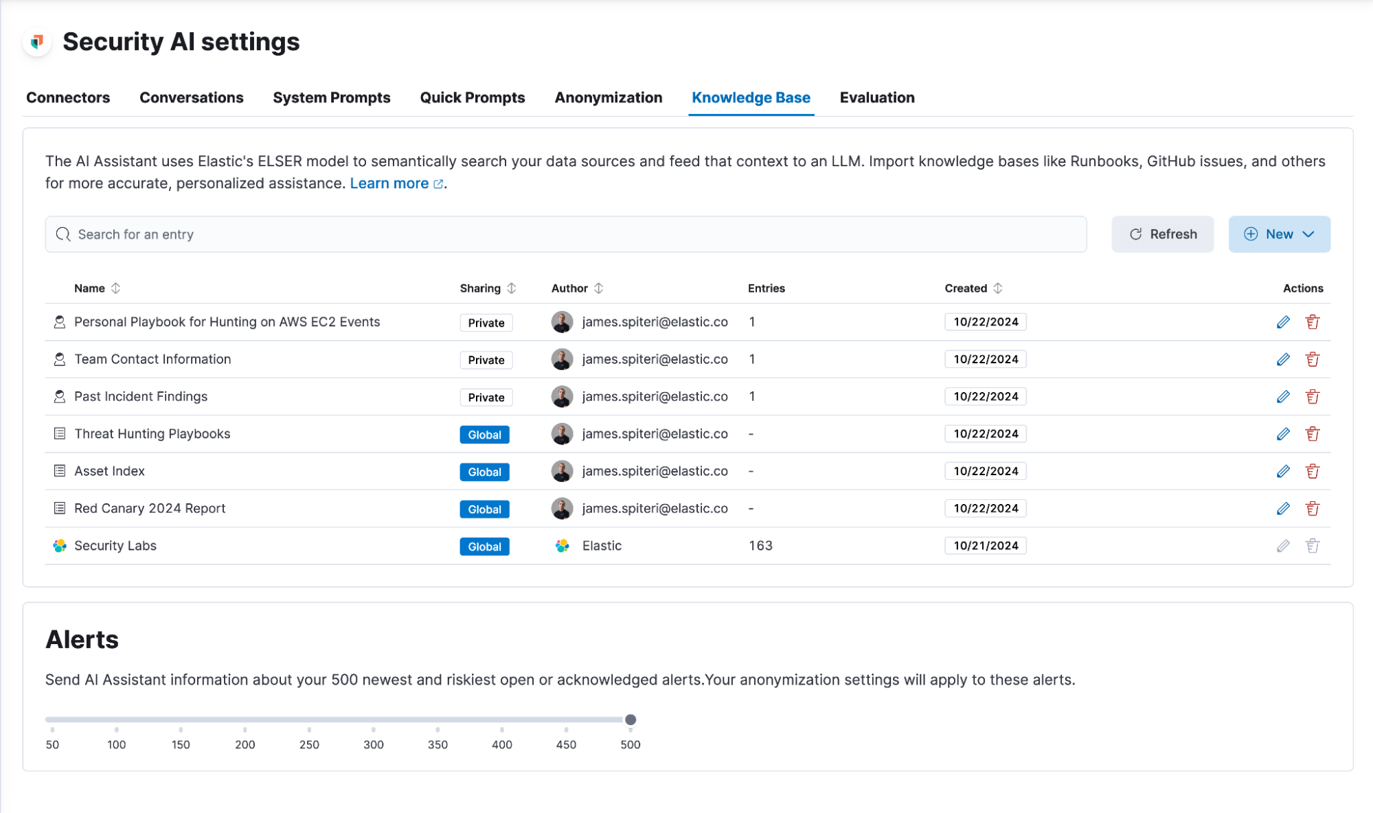 security AI settings