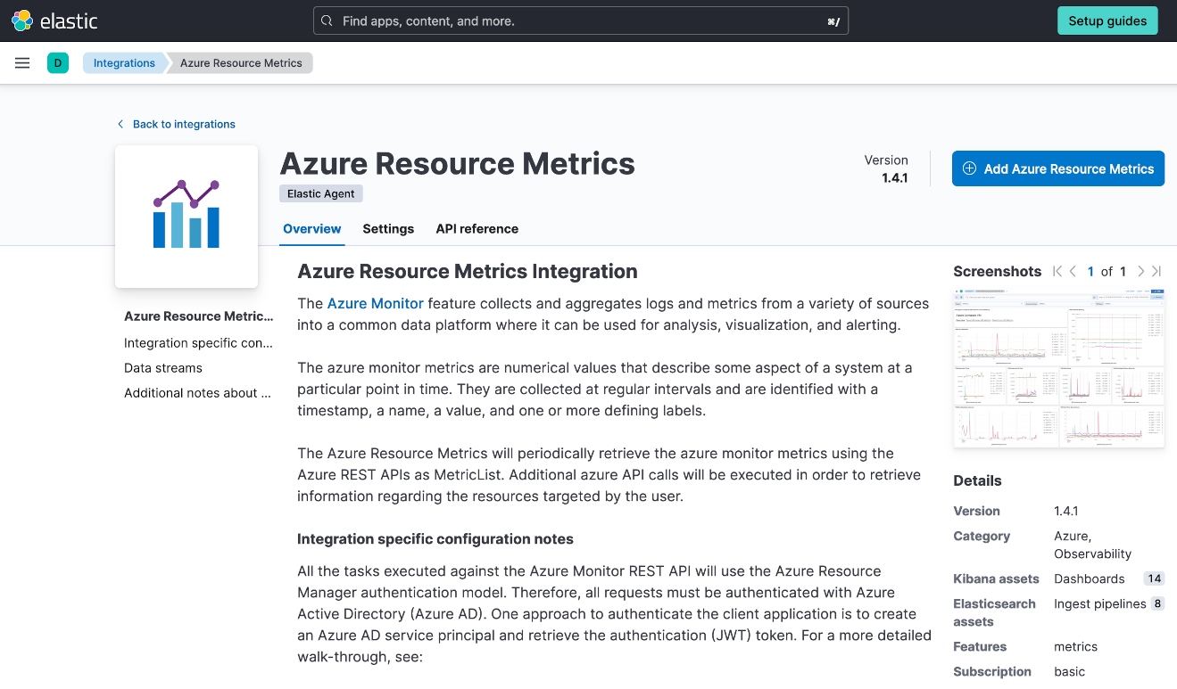 azure resource metrics