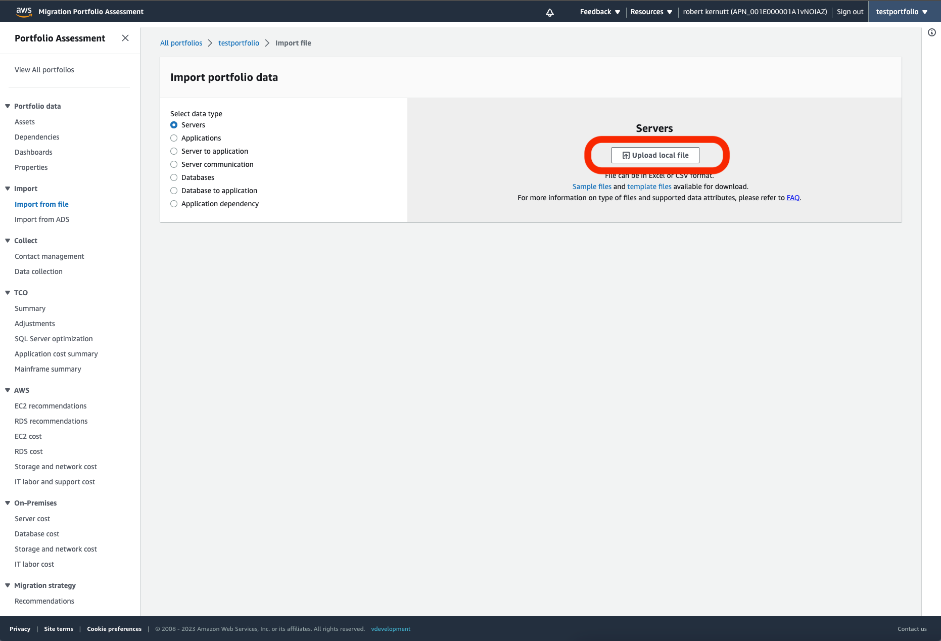 import portfolio data