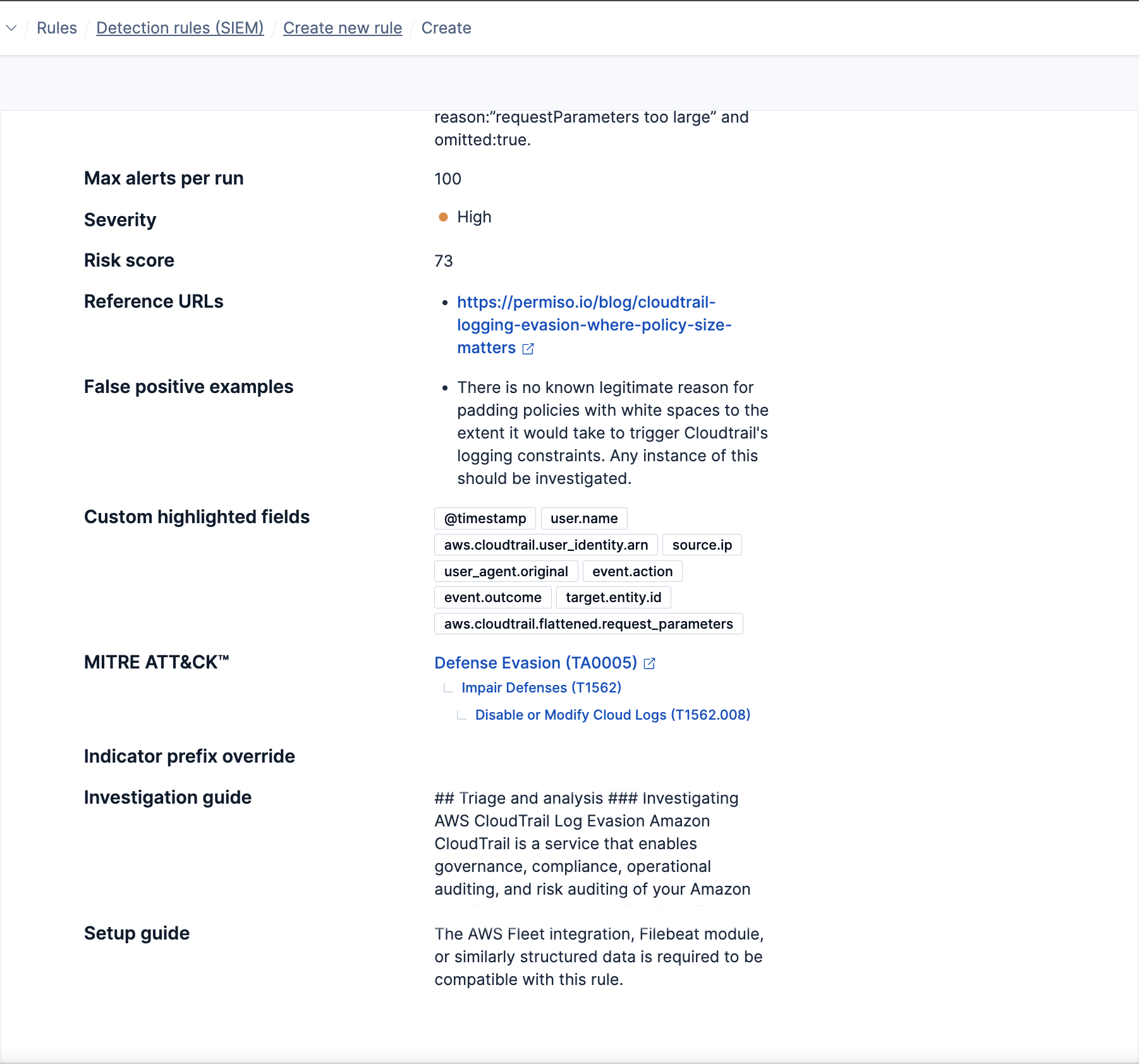 Additional detection rule context for analysts