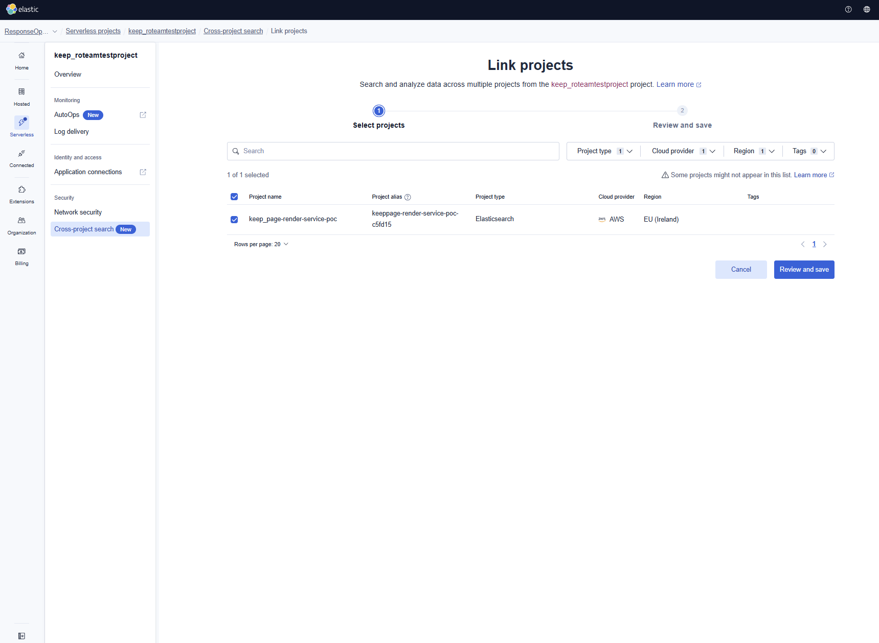 linking projects screenshot of CPA serverless-native approach