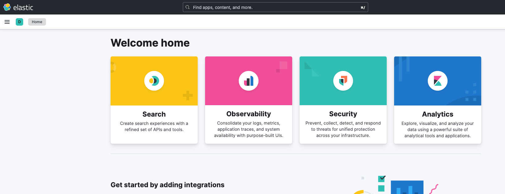 8 - Kibana “Welcome home” dashboard