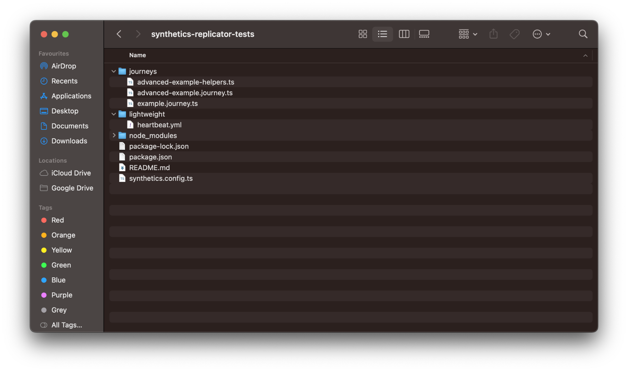 synthetics replicator tests