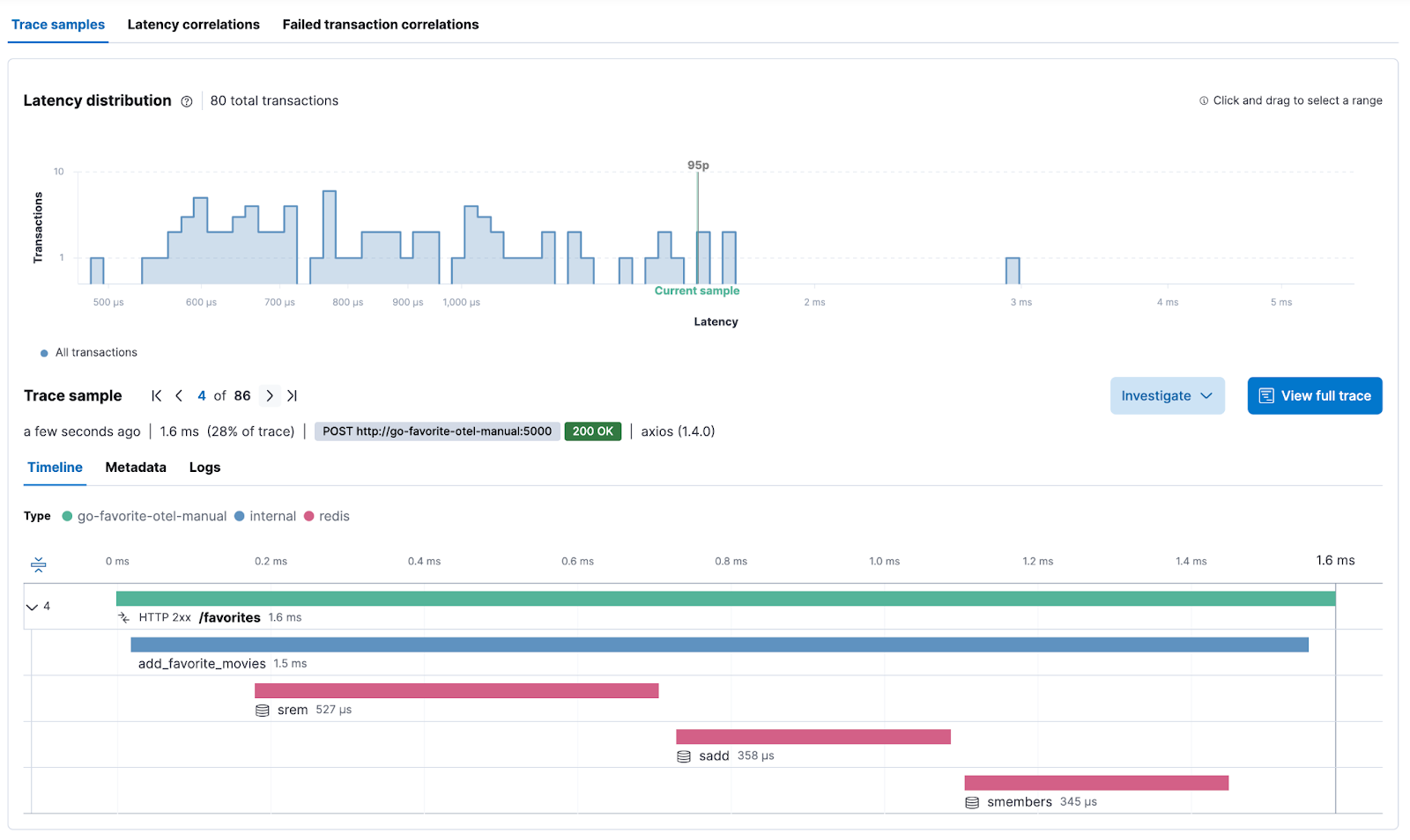 Manual instrumentation of Go applications with OpenTelemetry