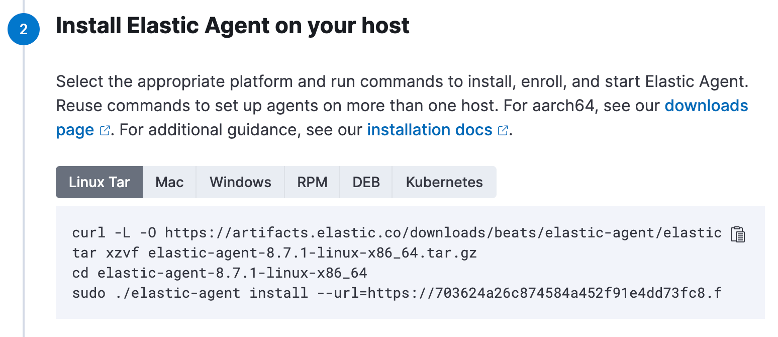 install elastic agent on your host