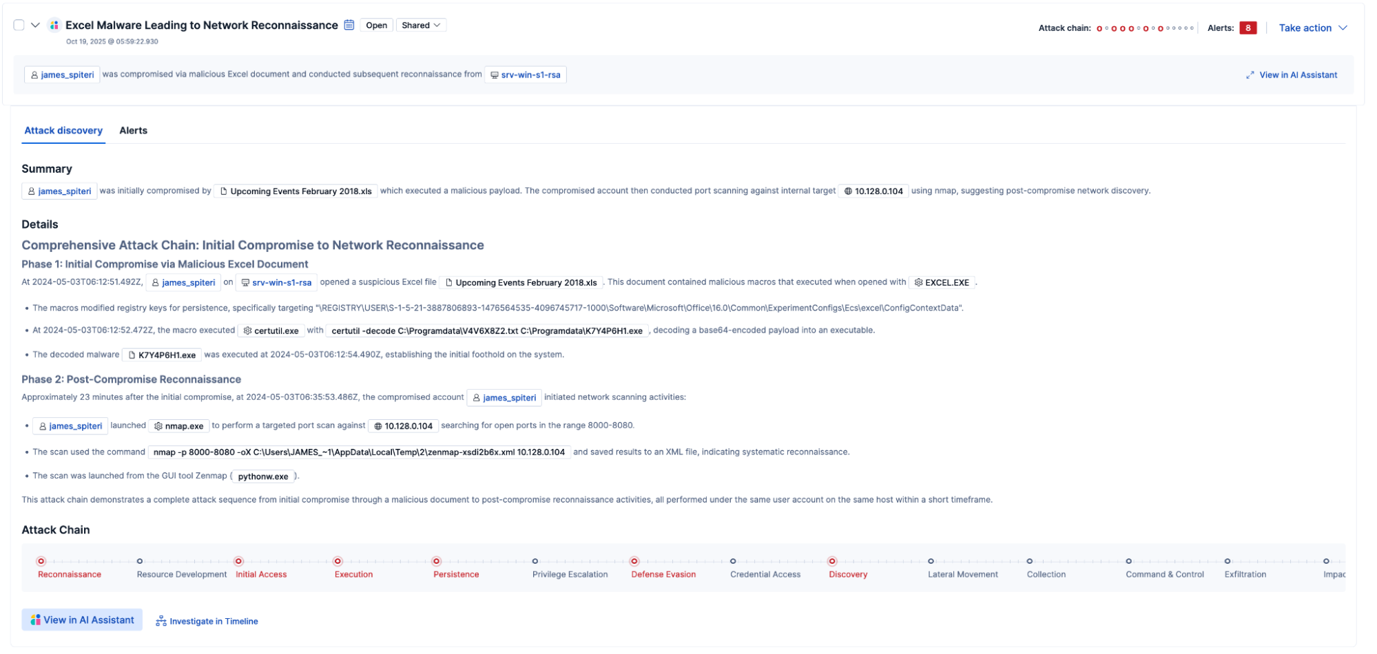 3. Attack Discovery connects the campaign