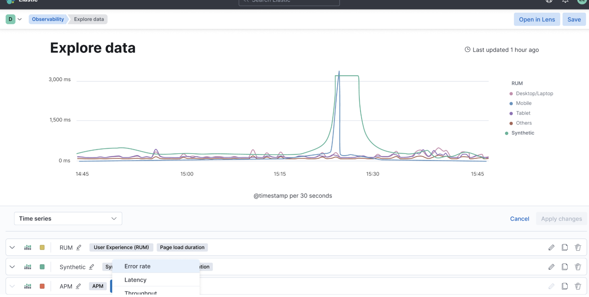 Elastic Observability - exploration des données et analyse ponctuelle