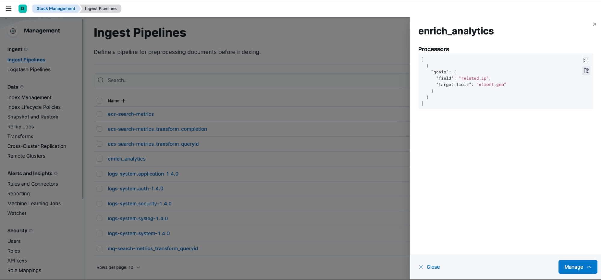 Defining a data enrichment pipeline