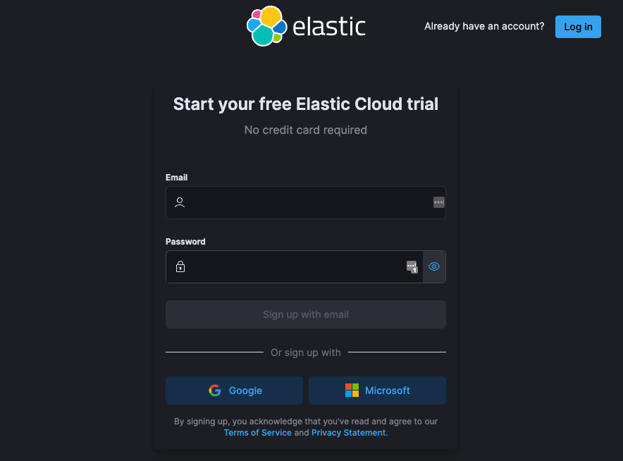 elastic start cloud trial