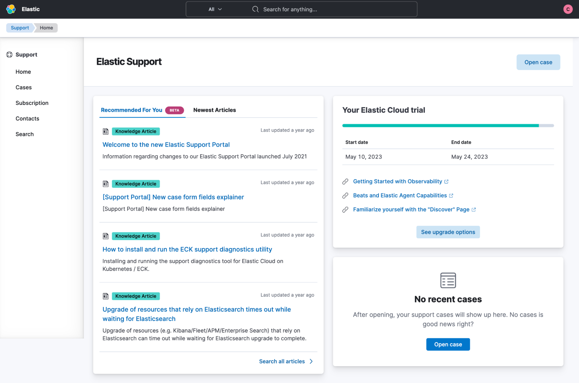 elastic support hub