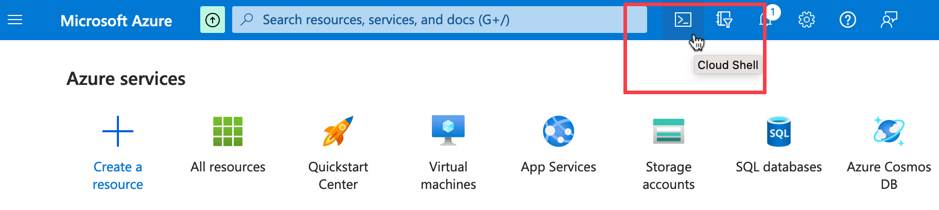 open cloud shell