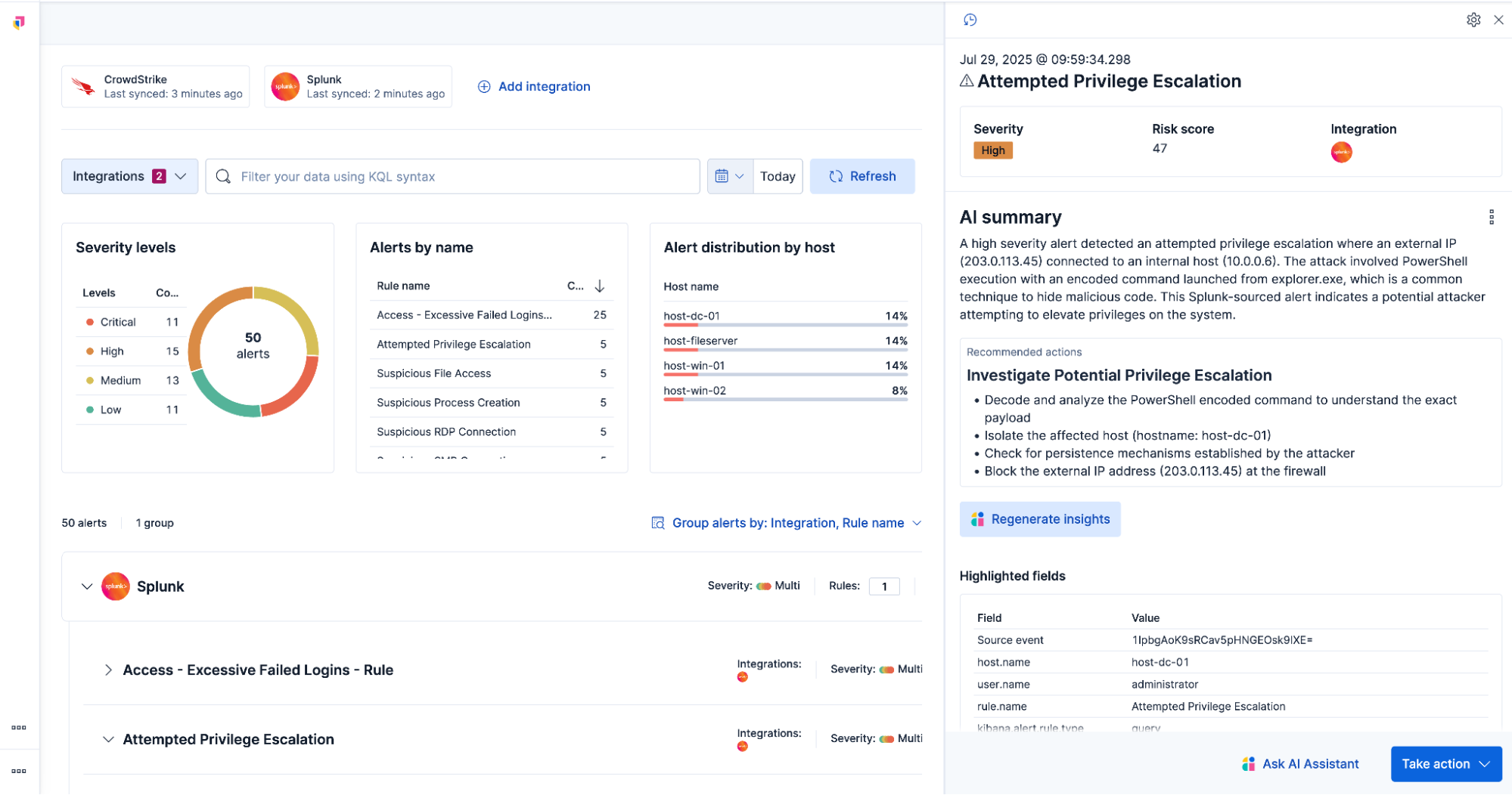 alert summary view