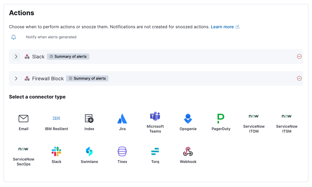 elastic security actions