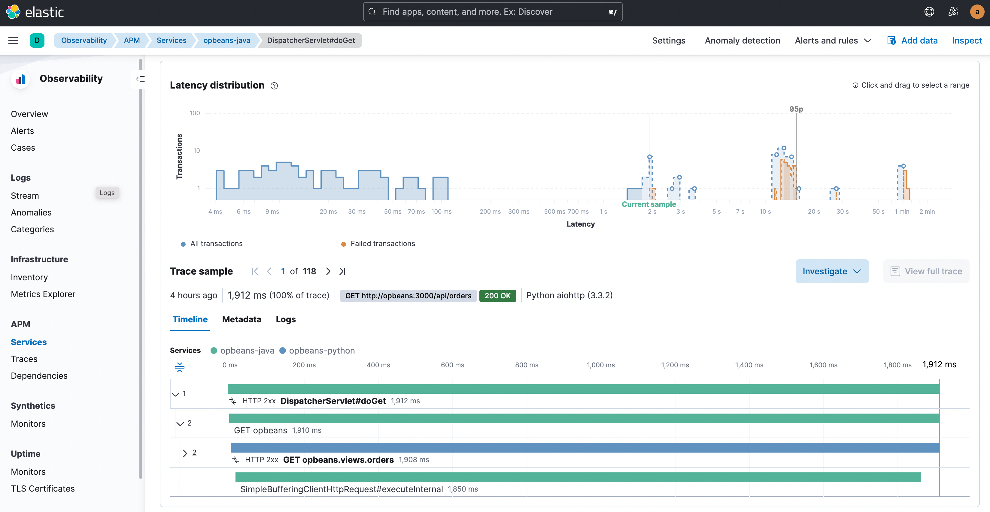 APM correlations in Elastic Observability Automagically