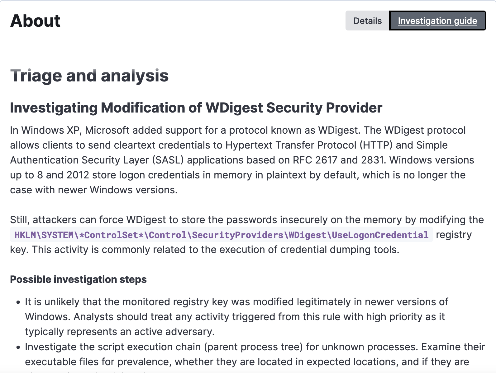 security about triage and analysis