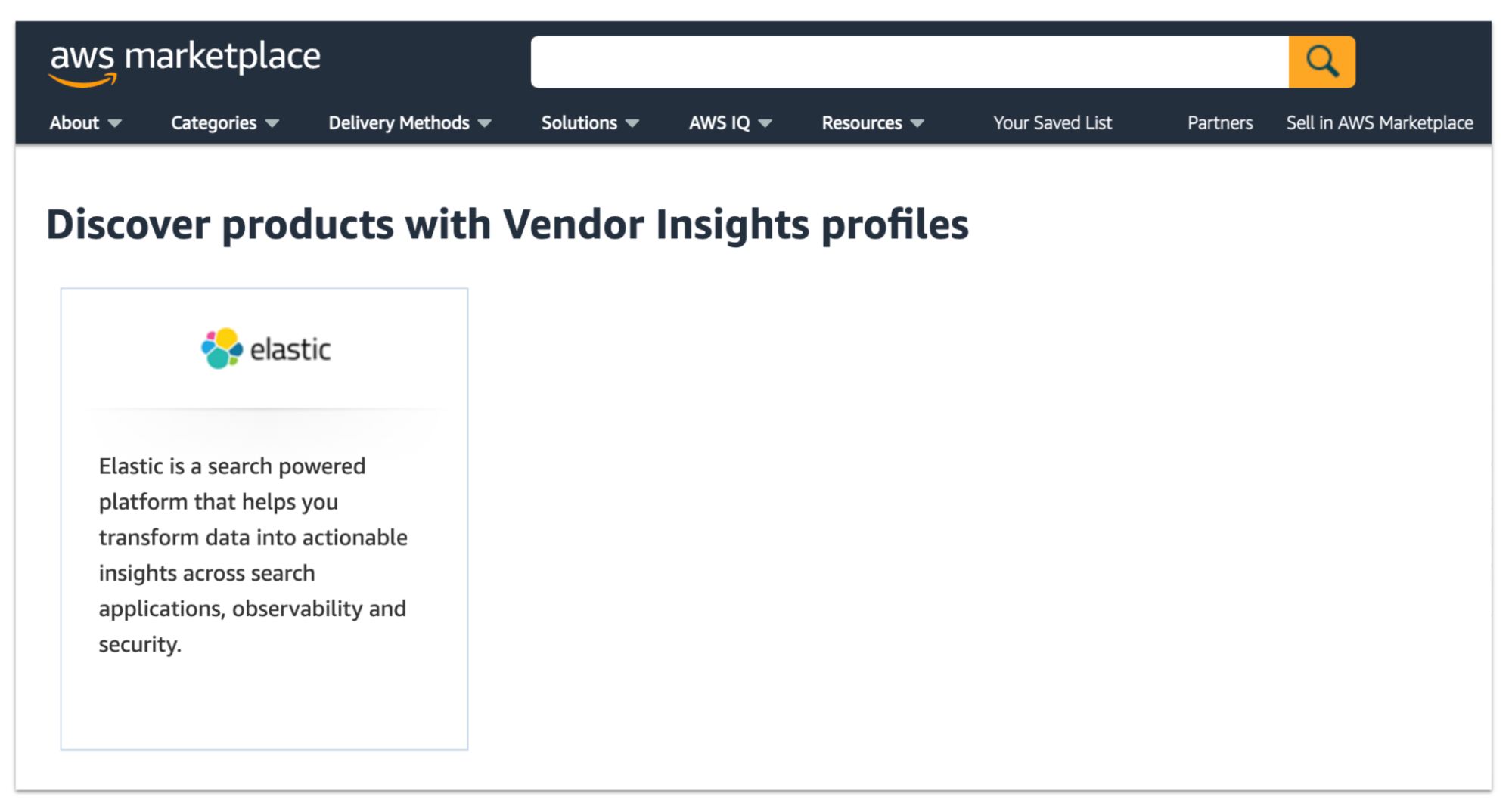 Elastic joins AWS Marketplace Vendor Insights to streamline risk